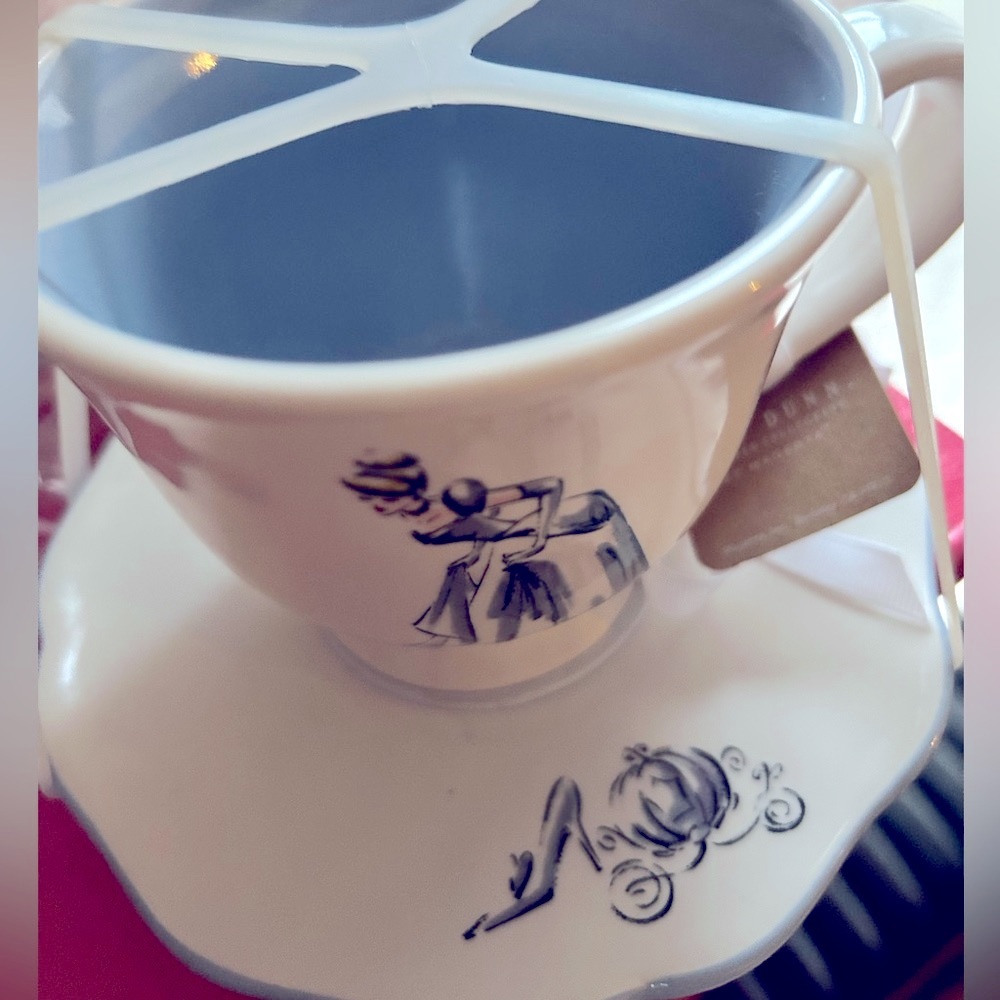 Rae Dunn Disney Cinderella Teacup and Saucer Midnight is Calling script NWT - Picture 2 of 5